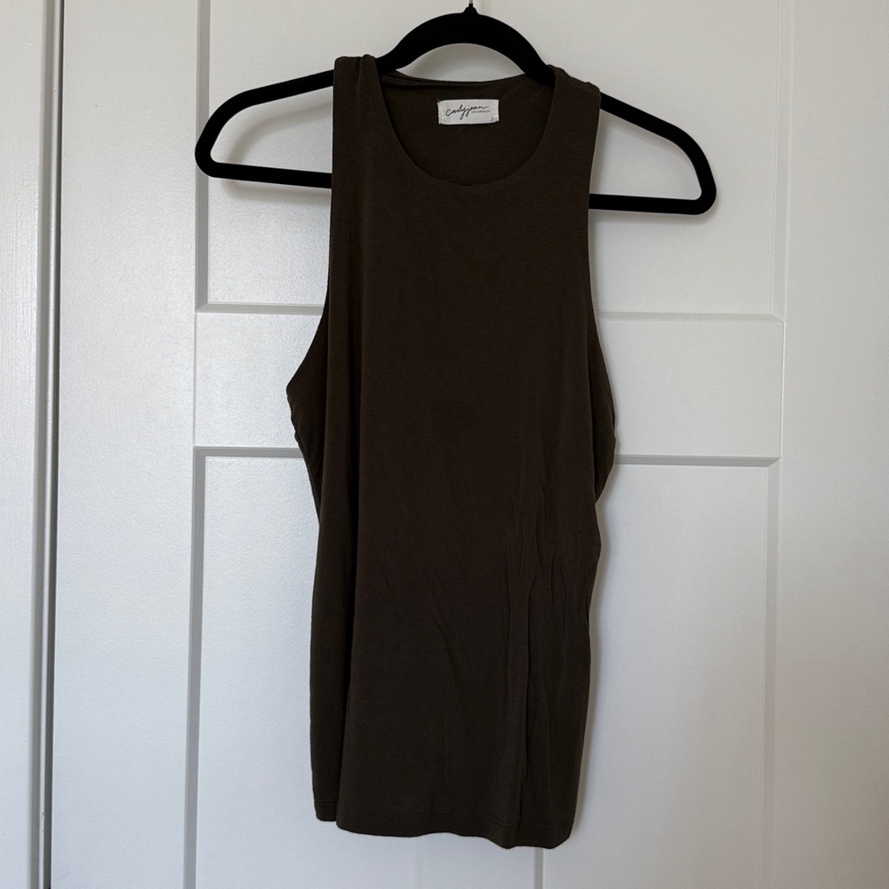 •NWOT CJLA Eden Tank in Olive - Picture 2 of 7
